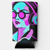 Gepersonaliseerde dame in hoofdtelefoon Blauwgroen (Achterkant)