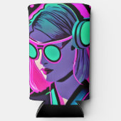 Gepersonaliseerde dame in hoofdtelefoon Blauwgroen (Voorkant)