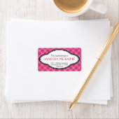 Gepersonaliseerde dames Bookplate Sticker Roze Wit (Insitu)