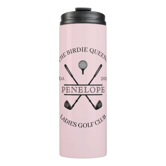 Gepersonaliseerde Dames Golf Club Naam Thermosbeker (Voorkant)