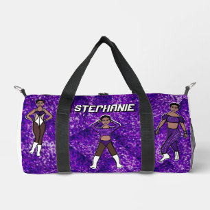 Gepersonaliseerde Dancer Duffle Bag Paarse & Zwart Plunjezak