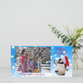 Gepersonaliseerde Dancing Penguin Kerstmis Feestdagenkaart (Staand voorkant)