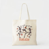 Gepersonaliseerde Dancing Skeleton Trick or treat Tote Bag (Voorkant)