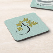 Gepersonaliseerde Dancing Tree Olive Green Set van Bier Onderzetter (Linkerzijde)