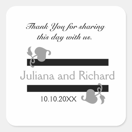 Gepersonaliseerde dank u bruiloft gunst Stickers (Voorkant)