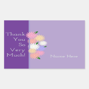 Gepersonaliseerde Dank u Gekleurde Daisy Flower Pa Rechthoekige Sticker