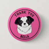 Gepersonaliseerde dank u hond Button (Voorkant)
