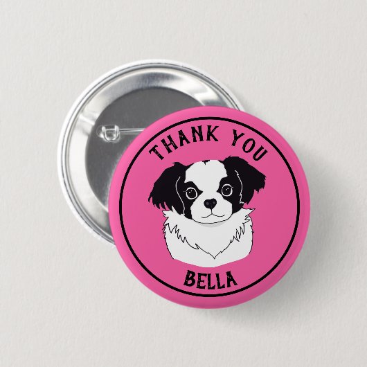 Gepersonaliseerde dank u hond Button (Voorkant /achterkant)