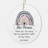 Gepersonaliseerde dank u leraar waardering geschen keramisch ornament (Links)