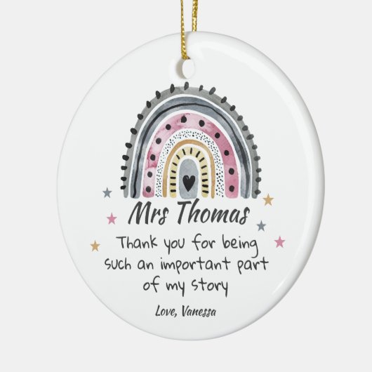 Gepersonaliseerde dank u leraar waardering geschen keramisch ornament (Links)