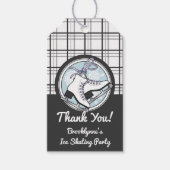 Gepersonaliseerde Dank u Moderne Tartan Schaatsen Cadeaulabel (Voorkant)