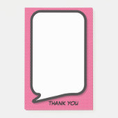 Gepersonaliseerde dank u Roze Fun Speech Bubble Post-it® Notes (Voorkant)