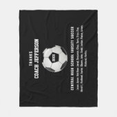 Gepersonaliseerde dank u Voetbal coach Gift Custom Fleece Deken (Voorkant)