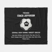 Gepersonaliseerde dank u Voetbal coach Gift Custom Fleece Deken (Voorkant (Horizontaal))