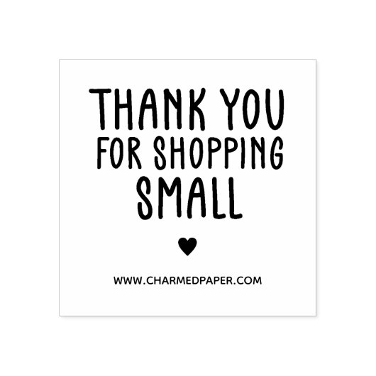 Gepersonaliseerde dank u voor het winkelen klein 	rubberstempel (Afrduk)