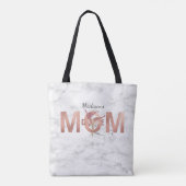 Gepersonaliseerde Dans Mama Roos Goud Glitter Marm Draagtas (Achterkant)