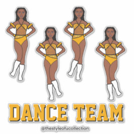 Gepersonaliseerde dans Team Zonnebloem Stenen Sticker