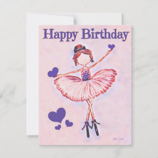 Gepersonaliseerde danser Birthday Kaart ballerina