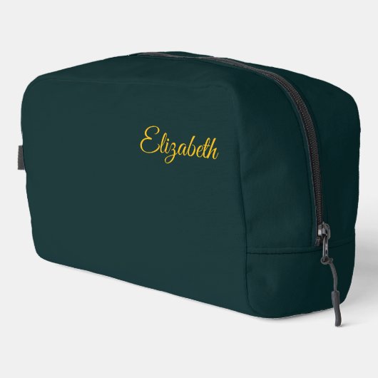 Gepersonaliseerde Dark Oerwoud Green Classic Solid Toilettasje (Rechterhoek)