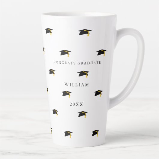 Gepersonaliseerde datum Afstuderen groot Latte Mok (Rechts)