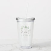 Gepersonaliseerde datum de heer en mevrouw Foliage Acryl Drinkbeker (Achterkant)