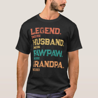Gepersonaliseerde datums Legende Man Pawpaw Opa T-shirt