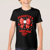 Gepersonaliseerde Daughter's Christmas Red Bow Shi Tri-Blend Shirt (Voorkant)