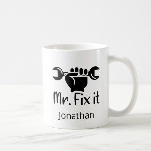 Gepersonaliseerde de heer Fix It WFrench Hand Koffiemok