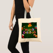 Gepersonaliseerde decoratieve kerstarenrenier tote bag (Voorkant (product))