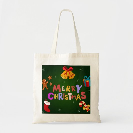 Gepersonaliseerde decoratieve kerstarenrenier tote bag (Voorkant)