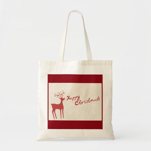 Gepersonaliseerde decoratieve kerstarenrenier tote bag (Voorkant)