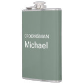 Gepersonaliseerde Deep Sage Green Heupfles (Links)