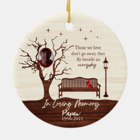 Gepersonaliseerde degenen die we liefhebben / papa keramisch ornament (Achterkant)