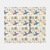 Gepersonaliseerde Deken Gift Vogel en vetplanten (Voorkant (Horizontaal))