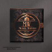 Gepersonaliseerde Demask Monogram Magnet Magneet