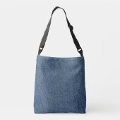 Gepersonaliseerde denim print crossbody tas (Achterkant)