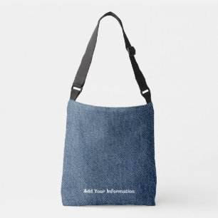 Gepersonaliseerde denim print crossbody tas