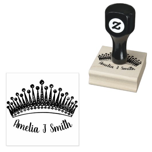 Gepersonaliseerde design kroon 	rubberstempel (Gestempeld)