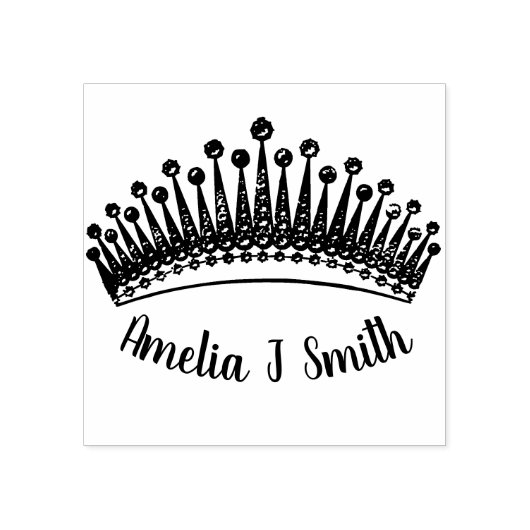 Gepersonaliseerde design kroon 	rubberstempel (Afrduk)