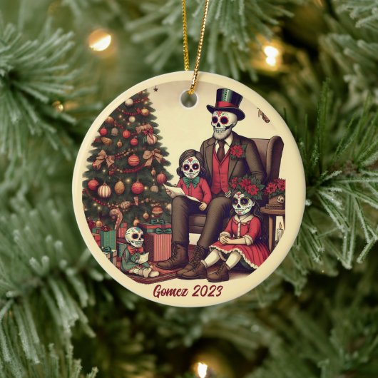 Gepersonaliseerde Día de los Muertos kerstvakantie Keramisch Ornament (Boom)