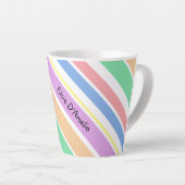 Gepersonaliseerde Diagonale Streep Pastel Multi Kl Latte Mok (Rechterhoek)