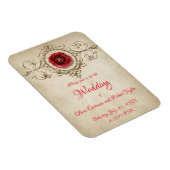 Gepersonaliseerde diamantring en rode roos magneet (Rechterzijde)