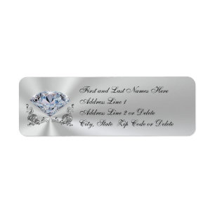 Gepersonaliseerde Diamond Jubileum uitnodigingslab Etiket