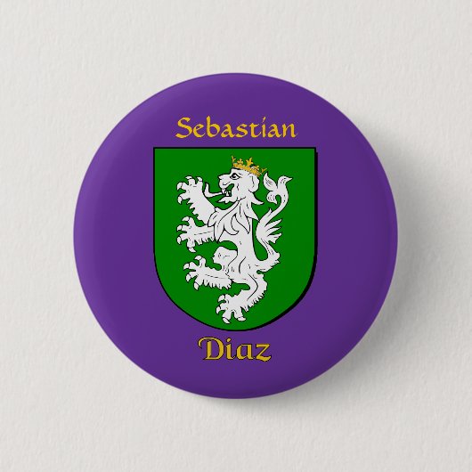 Gepersonaliseerde Diaz Historisch Schild Ronde Button 5,7 Cm (Voorkant)