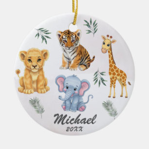 Gepersonaliseerde dieren Elephant Lion Tiger Giraf Keramisch Ornament