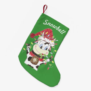 Gepersonaliseerde dierengroene kerstvoorraad kleine kerstsok