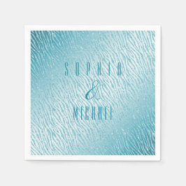 Gepersonaliseerde Dierenprint Blauw Glitter Glam Servet