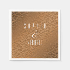 Gepersonaliseerde Dierenprint Bruin Glitter Glam Servet