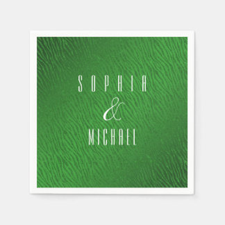 Gepersonaliseerde Dierenprint Groene Glitter Glam Servet