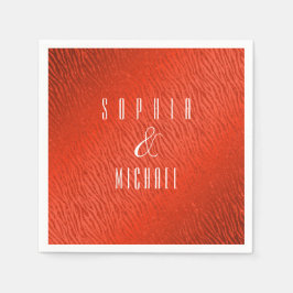 Gepersonaliseerde Dierenprint Rode Glitter Glam Servet